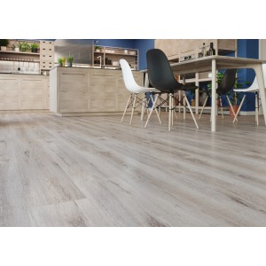 Jasna podłoga winylowa t.b.t. w nowoczesnej kuchni.