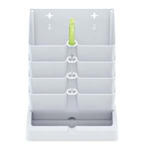 Biała wisząca doniczka t.b.t. z 4 poziomami na zioła lub kwiaty.