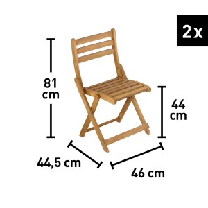 Wymiary drewnianego krzesła Copland z 3-częściowego zestawu mebli balkonowych