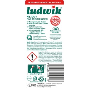 Ludwik Miętowy płyn do mycia naczyń, 450g.