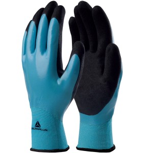 Rękawice ogrodowe, niebiesko-czarne, do prac w ogrodzie i innych.