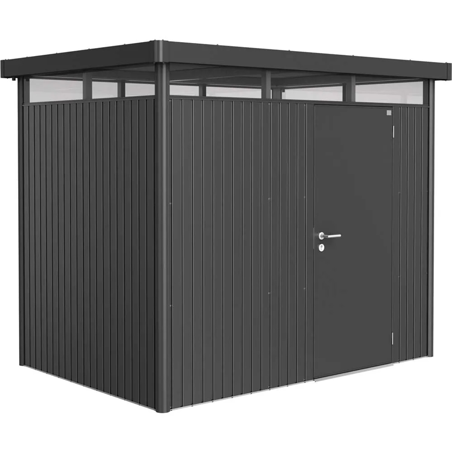 Biohort Domek ogrodowy HighLine H2 ciemnoszary drzwi pojedyncze - 275 x 195 cm