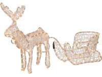 Ozdoba zewnętrzna RENIFER Z SANIAMI - 72x114x22 cm