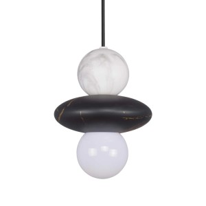 Goldlux Lampa wisząca MARBLE 1xE27 6W czarno-biała