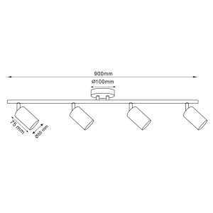 Goldlux Lampa ścienno-sufitowa GOLDI 4xGU10 max. 10W LED złota