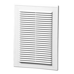 Biała kratka wentylacyjna t.b.t. do montażu ściennego.