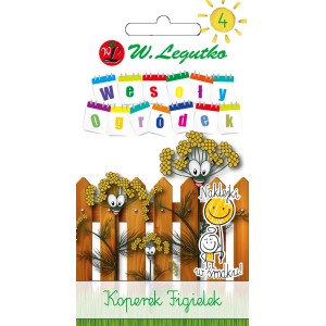 Opakowanie nasion kopru 'Figielek' z zabawnymi ilustracjami dla dzieci.