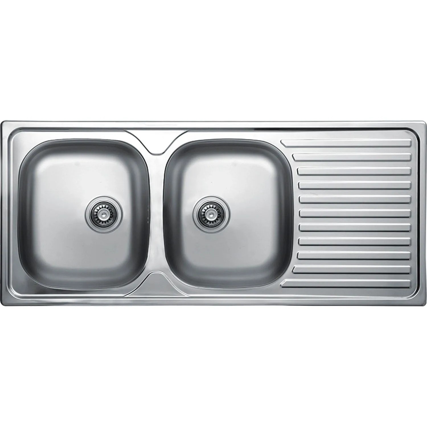 Kuchinox Zlewozmywak wpuszczany ORION 2-kom. z ociekaczem gładki - 50 x 116 cm