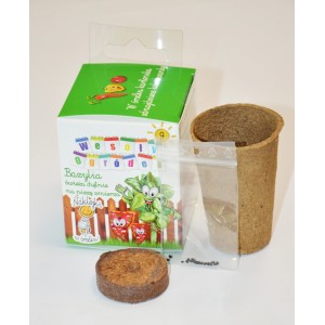 t.b.t. Zestaw do uprawy bazylii z doniczką, nasionami, tabletką ziemi i pudełkiem.