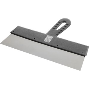 LUX Rakel Classic 450 mm: Rakla do tapet ze stali nierdzewnej z szarym uchwytem z tworzywa sztucznego.
