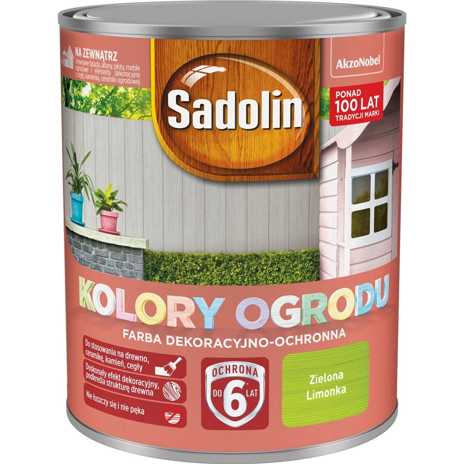 Sadolin Kolory ogrodu farba ochronna do drewna zielona limonka 700 ml