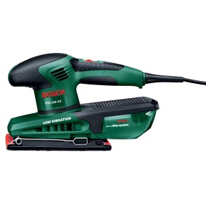 Zielona szlifierka oscylacyjna Bosch PSS 200 AC do precyzyjnego szlifowania.