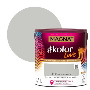 MAGNAT Kolor Love farba do ścian, odcień KL13 Chłodny Beton, puszka 2,5L.