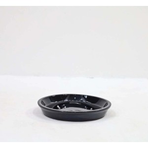 Czarna podstawka pod doniczkę t.b.t., ceramiczna.