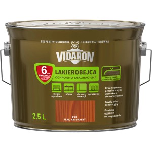 Puszka lakierobejcy Vidaron, kolor Teak Naturalny, do ochrony i dekoracji drewna.
