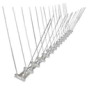 t.b.t. Metalowy odstraszacz ptaków do rynien dachowych.