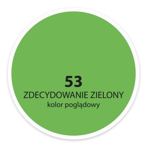 Próbka koloru zielonego nr 53 do farb ściennych. Odcień do wyboru odpowiedniej Kolorowe farby do ścian.