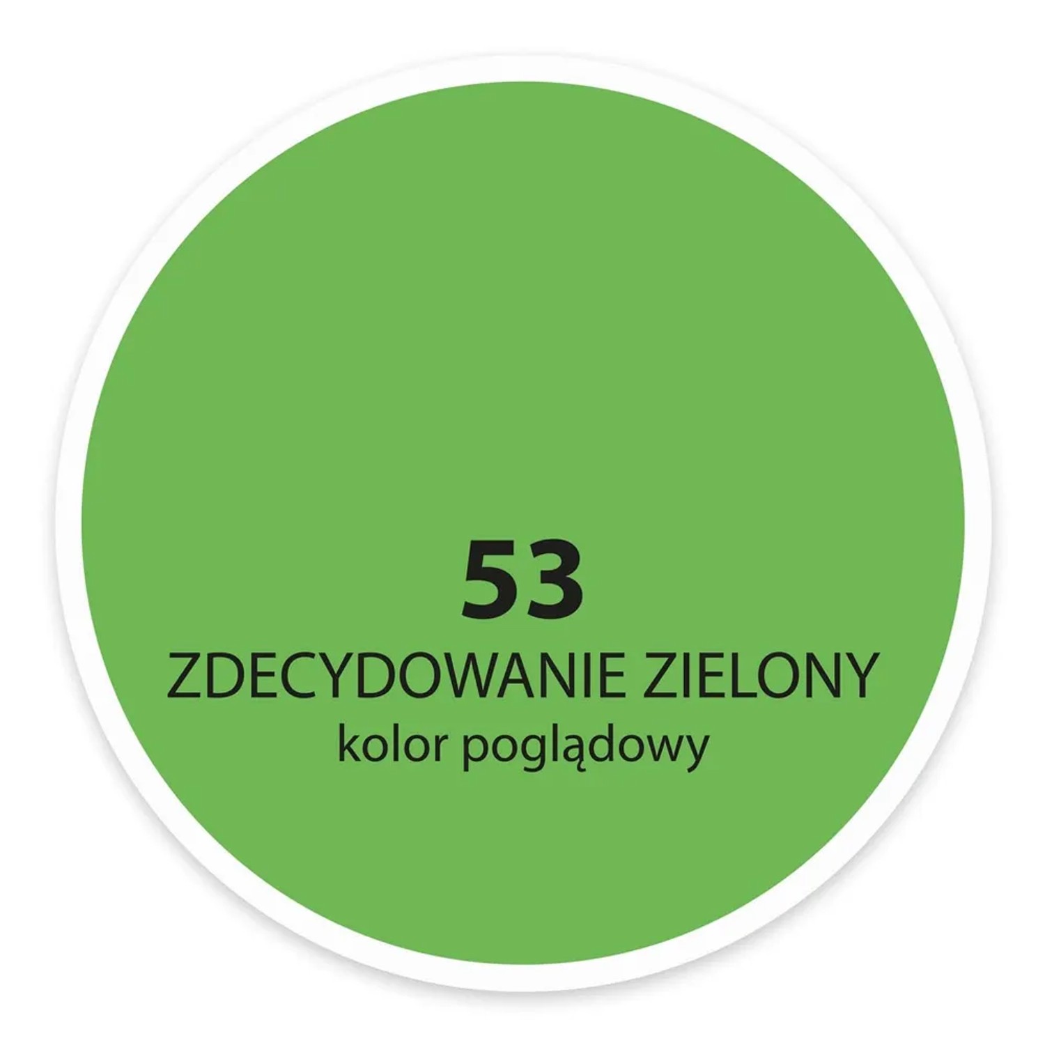 Próbka koloru zielonego nr 53 do farb ściennych. Odcień do wyboru odpowiedniej Kolorowe farby do ścian.