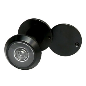 Czarny wizjer do drzwi wejściowych.