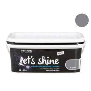 Wiadro farby efektowej "Let's Shine" Primacol w kolorze szarym. Dekoracyjna farba do ścian.
