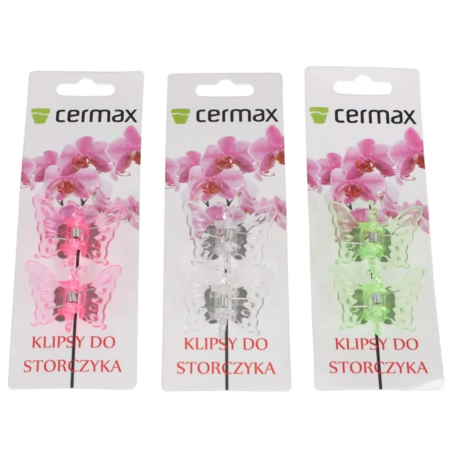 Cermax Spinki do storczyków plastikowe mix 2 szt.