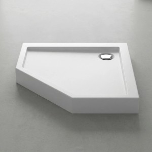 Brodzik pięciokątny Schedpol Mittel 90x90x13 cm biały gładki