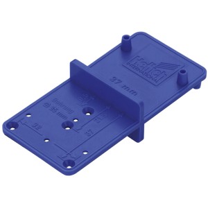 Szablon traserski Hettich MultiBlue do okuć meblowych, niebieska pomoc montażowa.