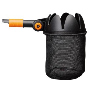 t.b.t. Narzędzie modułowe z czarną siatkową torbą i pomarańczową rączką.