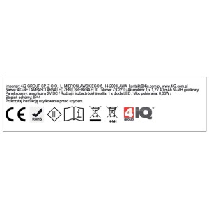 4iQ Lampa solarna LED ZENIT śr. 10 cm srebrna