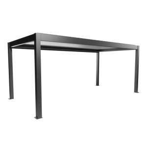 Biohort Pergola 6x3 m w kolorze ciemnoszaro-srebrnym, nowoczesne zadaszenie tarasu do ogrodu.