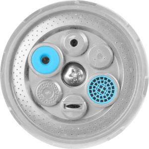 Zbliżenie głowicy zraszającej t.b.t. z różnymi dyszami do nawadniania.