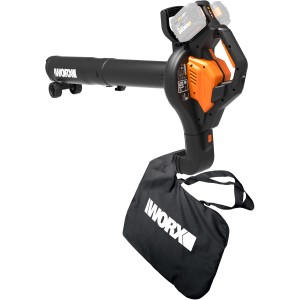 Akumulatorowa dmuchawa/odkurzacz do liści Worx WG583E.9, 2x20V Solo z workiem. Idealna do prac porządkowych.
