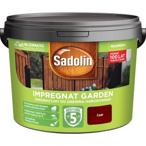 Sadolin Garden impregnat do drewna, odcień Cedr, do użytku zewnętrznego.