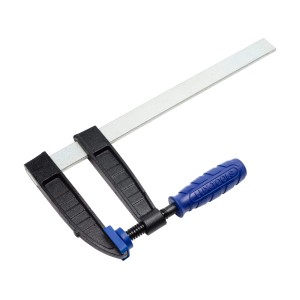 Ścisk śrubowy LUX 300x120 mm Classic, narzędzie zaciskowe z niebieską rączką.