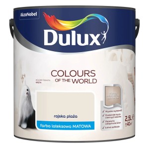 Kremowa farba do ścian Dulux „Rajska Plaza”, 2,5L, lateksowa farba matowa do wnętrz.
