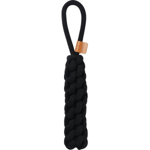 Czarna lina dla psa (34 cm) do przeciągania i aportowania. Wytrzymała zabawka dla psów.