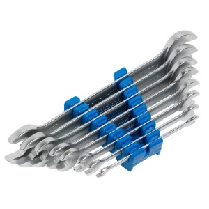 Zestaw kluczy płaskich LUX, 8-częściowy (6-22 mm) w plastikowym uchwycie.