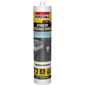 Soudal Bitumiczny uszczelniacz, czarny, do uszczelniania dachu. Silikon i akryl dla trwałego uszczelnienia.