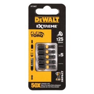 Zestaw bitów DeWalt T25, 5 sztuk, do wkręcania.