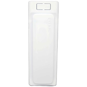 Biały moduł domofonu t.b.t., widok szczegółowy.