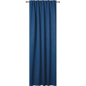 Niebieska zasłona t.b.t., nieprzezroczysta, do dekoracji okien.