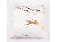 Poszewka ENDLESS 45 x 45 cm biel-złoto
