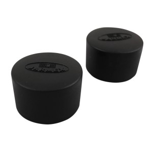 Czarne zaślepki słupków t.b.t. do słupków ogrodzeniowych, akcesoria do ogrodzeń i ogrodzeń ogrodowych.