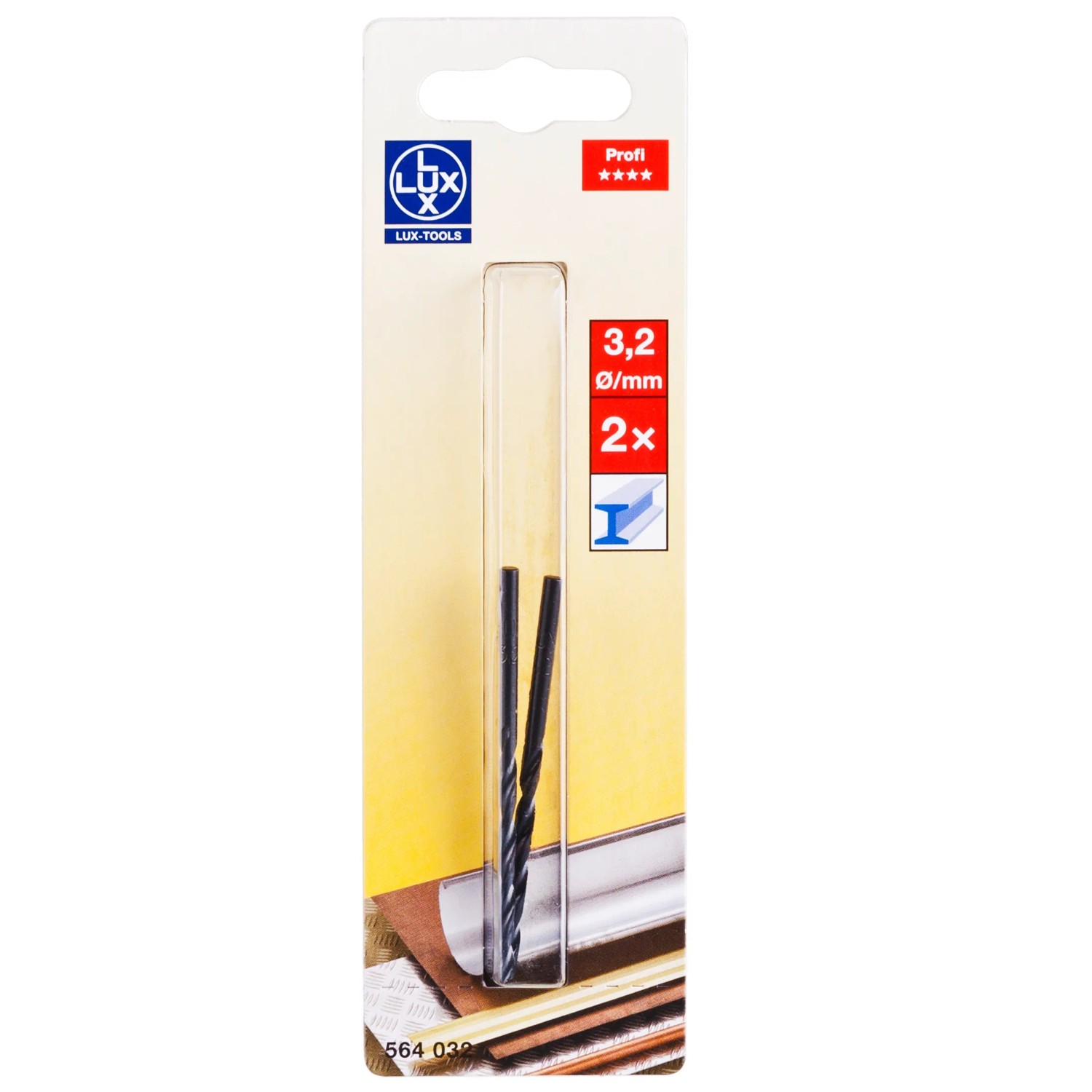 LUX-TOOLS Zestaw wierteł do metalu HSS 3,2 x 65 mm 2 cz.
