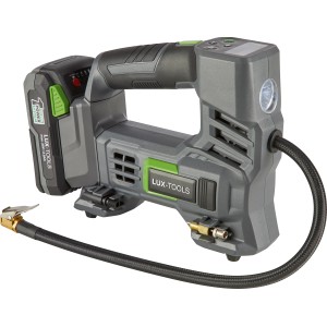 LUX Akumulatorowy kompresor 1PowerSystem A-LP-20 Solo, szary kompresor z akumulatorem i wężem.