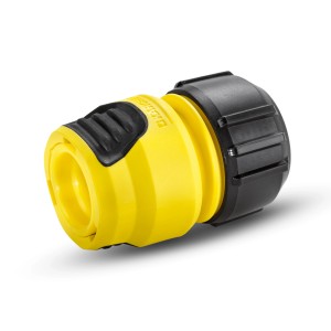 Żółte złącze węża Kärcher do akcesoriów do myjek ciśnieniowych.