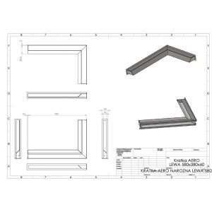 Nordflam Kratka AREO czarna lewa 58x38x6