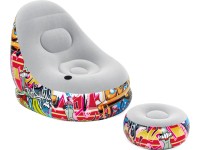Fotel nadmuchiwany GRAFFITI z podnóżkiem