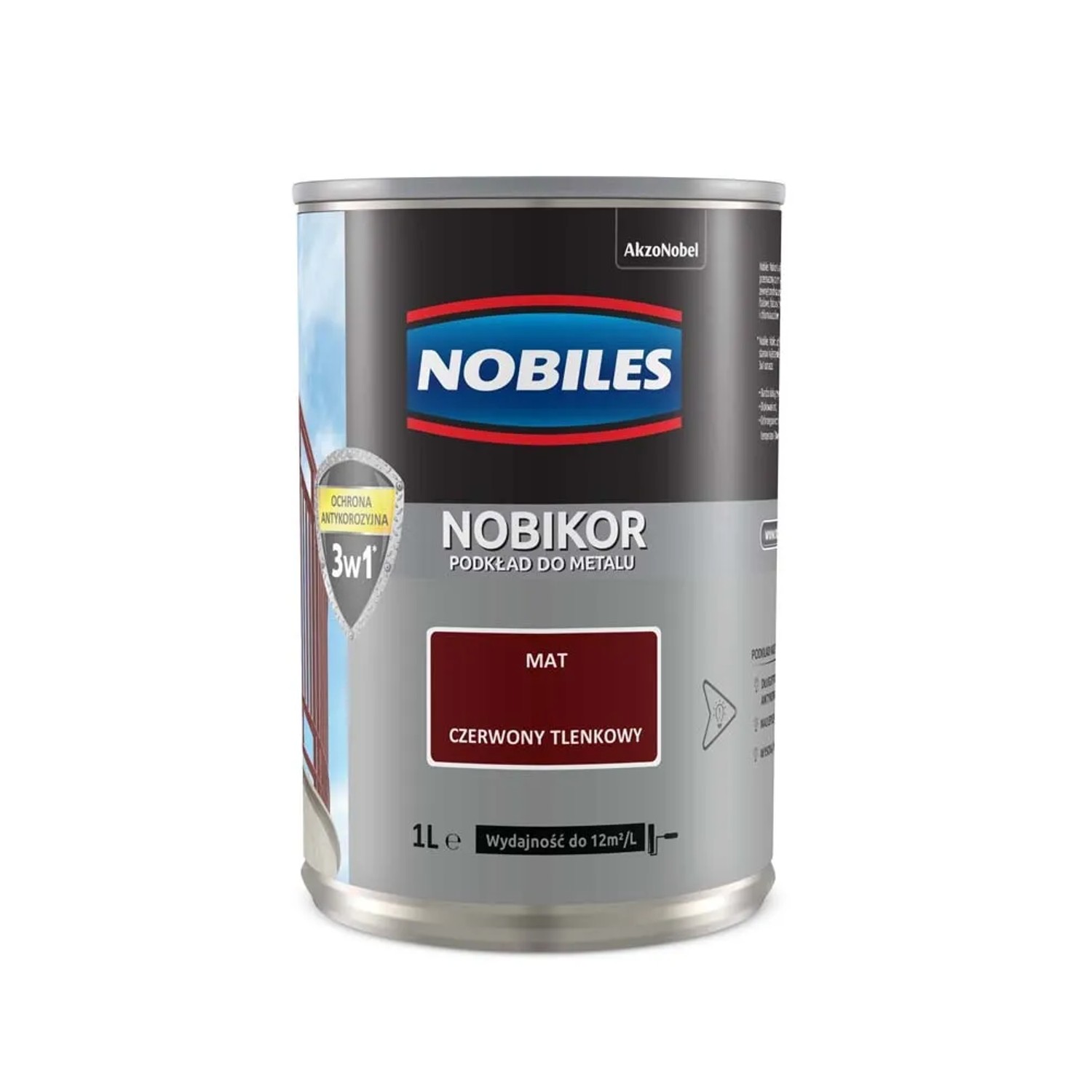 Nobiles Podkład antykorozyjny Nobikor czerwony tlenkowy 1 l