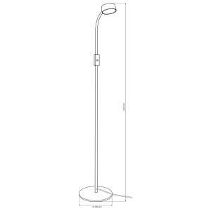 Goldlux Lampa podłogowa LED BRUNO 3W 3000/4000/6500K 400lm czarna